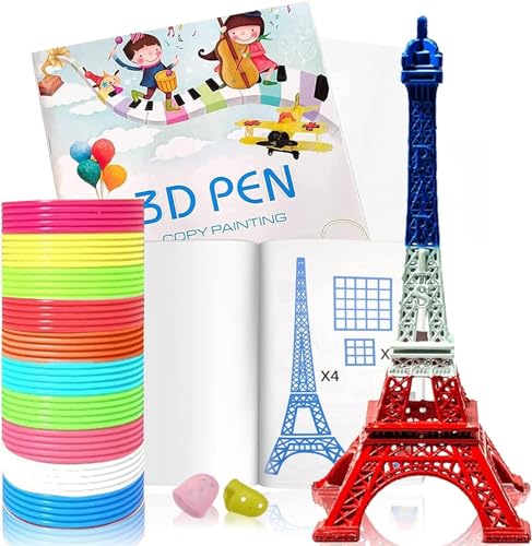 3D-Stift-Filament 1,75 mm PLA, 3D Pen Filament 10 Farben, je 5M - 3D Stift Farben Packung für Kinder & Erwachsene, 3D Stift Zubehör Filament mit Silikon-Designmatte und kompatiblem Schablonenbuch von Funmo