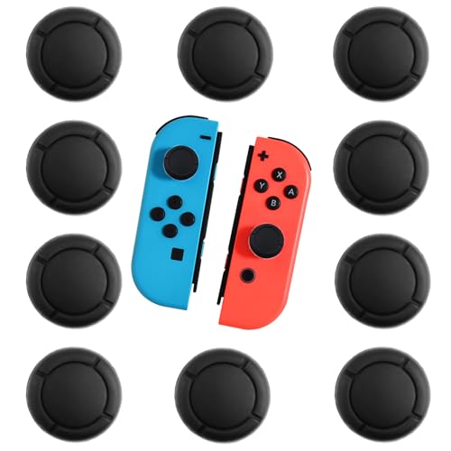 Joystick Kappen,10 PCS Schwarze Silikon Daumenkappen Kappen Silikon Joystick Daumenkappen Switch Joystick Kappen Switch Ersatzteile für Nintendo Switch Lite OLED von Funngy