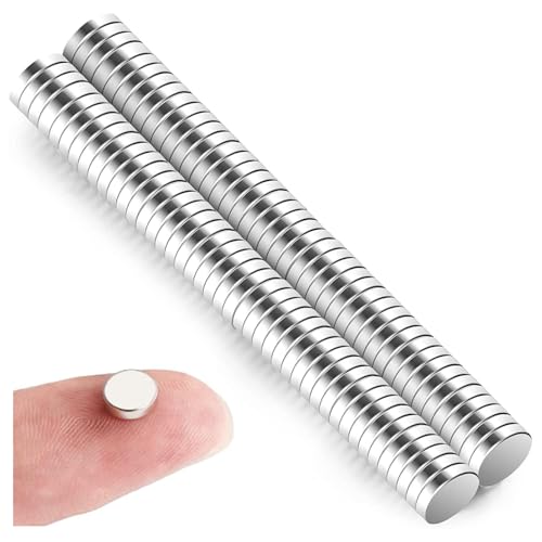 Mini Magnete Stark,100 PCS 5x2mm Runde Kleine Magnetes Vernickelter Stahl Kühlschrank Magnete für Whiteboard Pinnwand Magnettafel Kühlschrank von Funngy
