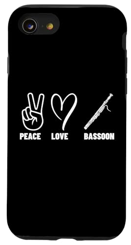Fagottist Peace Love Fagott Stolzer Männer Frauen Fagott Spieler Hülle für iPhone SE (2020) / 7 / 8 von Funny Bassoon Gifts And Accessories