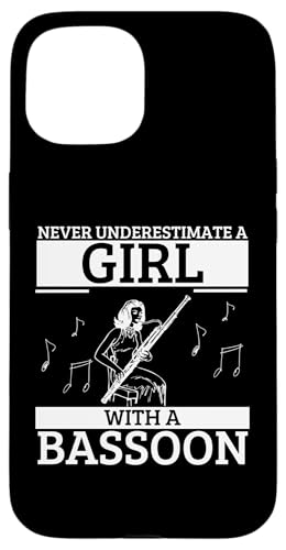 Unterschätzen Sie niemals ein Mädchen mit einem Fagott Frauen-Fagott Hülle für iPhone 15 von Funny Bassoon Gifts And Accessories