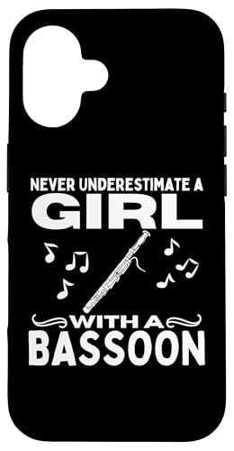 Unterschätzen Sie niemals ein Mädchen mit einem Fagott Frauen-Fagott Hülle für iPhone 16 von Funny Bassoon Gifts And Accessories
