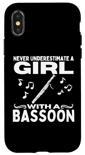 Unterschätzen Sie niemals ein Mädchen mit einem Fagott Frauen-Fagott Hülle für iPhone X/XS von Funny Bassoon Gifts And Accessories