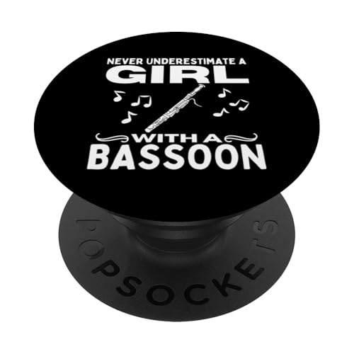 Unterschätzen Sie niemals ein Mädchen mit einem Fagott Frauen-Fagott PopSockets Klebender PopGrip Unterschätzen Sie niemals ein Mädchen mit einem Fagott Frauen-Fagott PopSockets Klebender PopGrip von Funny Bassoon Gifts And Accessories