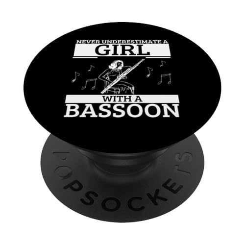 Unterschätzen Sie niemals ein Mädchen mit einem Fagott Frauen-Fagott PopSockets Klebender PopGrip Unterschätzen Sie niemals ein Mädchen mit einem Fagott Frauen-Fagott PopSockets Klebender PopGrip von Funny Bassoon Gifts And Accessories