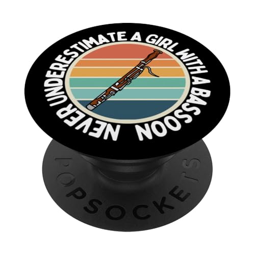 Unterschätzen Sie niemals ein Mädchen mit einem Fagott Frauen-Fagott PopSockets Klebender PopGrip Unterschätzen Sie niemals ein Mädchen mit einem Fagott Frauen-Fagott PopSockets Klebender PopGrip von Funny Bassoon Gifts And Accessories