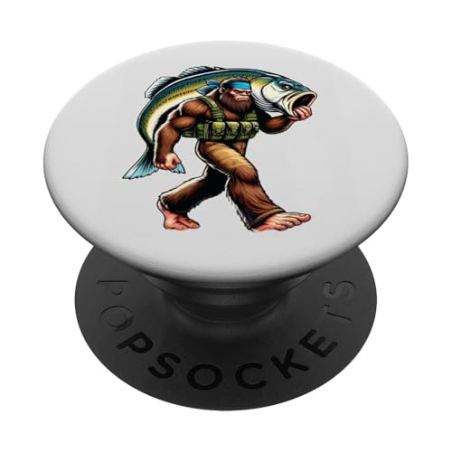Bigfoot-Fischer fangen Großmaulbarsch beim Angeln im Freien PopSockets Klebender PopGrip Bigfoot-Fischer fangen Großmaulbarsch beim Angeln im Freien PopSockets Klebender PopGrip von Funny Bigfoot Fishing Largemouth Bass Fisherman