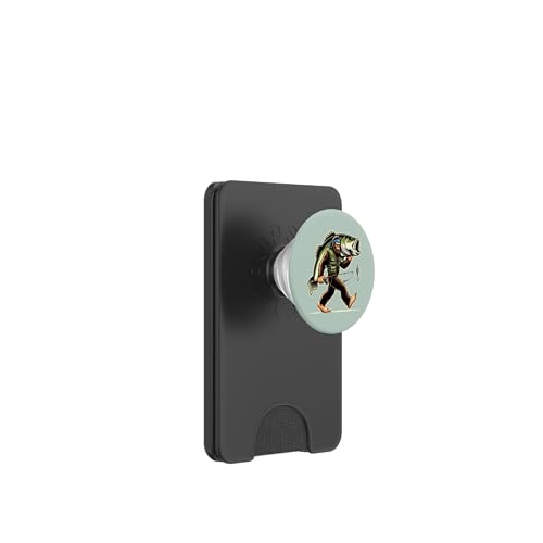 Bigfoot-Fischer fangen Großmaulbarsch beim Angeln im Freien PopSockets PopWallet für MagSafe von Funny Bigfoot Fishing Largemouth Bass Fisherman