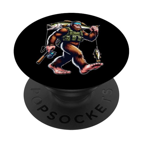 Bigfoot Fisherman Largemouth Bass Angler Lustiges Bassfischen PopSockets Klebender PopGrip von Funny Bigfoot Fishing Largemouth Bass Fisherman