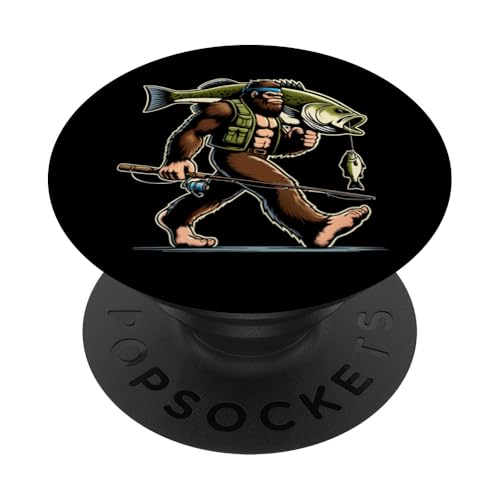 Bigfoot Fisherman Largemouth Bass Angler Lustiges Bassfischen PopSockets Klebender PopGrip von Funny Bigfoot Fishing Largemouth Bass Fisherman