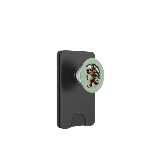 Bigfoot Fisherman Largemouth Bass Angler Lustiges Bassfischen PopSockets PopWallet für MagSafe von Funny Bigfoot Fishing Largemouth Bass Fisherman