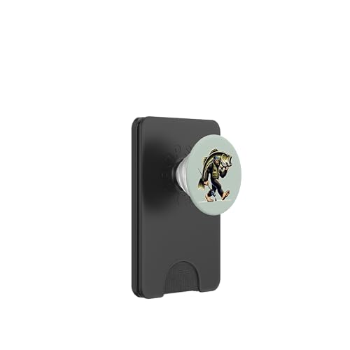 Bigfoot Fisherman Largemouth Bass Angler Lustiges Bassfischen PopSockets PopWallet für MagSafe von Funny Bigfoot Fishing Largemouth Bass Fisherman