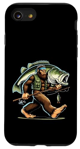 Bigfoot Fisherman Largemouth Bass Angler Sasquatch-Angeln Hülle für iPhone SE (2020) / 7 / 8 von Funny Bigfoot Fishing Largemouth Bass Fisherman