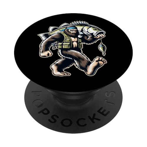 Bigfoot Fisherman Largemouth Bass Angler Sasquatch-Angeln PopSockets Klebender PopGrip von Funny Bigfoot Fishing Largemouth Bass Fisherman