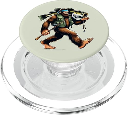 Bigfoot Fisherman Largemouth Bass Angler Sasquatch-Angeln PopSockets PopGrip für MagSafe von Funny Bigfoot Fishing Largemouth Bass Fisherman