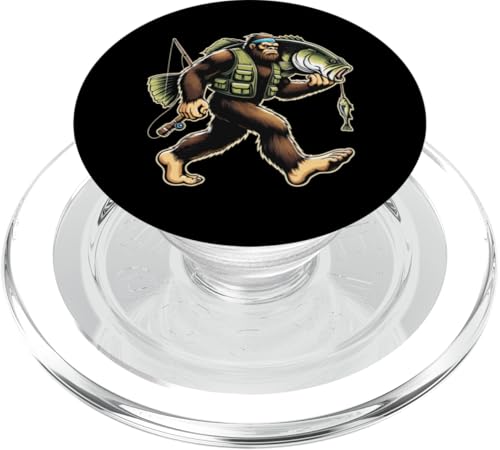 Bigfoot Fisherman Largemouth Bass Angler Sasquatch-Angeln PopSockets PopGrip für MagSafe von Funny Bigfoot Fishing Largemouth Bass Fisherman