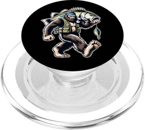 Bigfoot Fisherman Largemouth Bass Angler Sasquatch-Angeln PopSockets PopGrip für MagSafe von Funny Bigfoot Fishing Largemouth Bass Fisherman