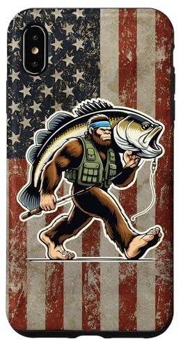 Forellenbarschfischen Bigfoot Fisherman Fish mit amerikanischer Flagge Hülle für iPhone XS Max Forellenbarschfischen Bigfoot Fisherman Fish mit amerikanischer Flagge Hülle für iPhone XS Max von Funny Bigfoot Fishing Largemouth Bass Fisherman