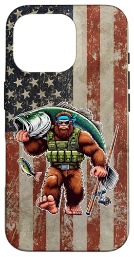 Largemouth Barsch Angeln Sasquatch Amerikanische Flagge Fischer Hülle für iPhone 16 Pro Largemouth Barsch Angeln Sasquatch Amerikanische Flagge Fischer Hülle für iPhone 16 Pro von Funny Bigfoot Fishing Largemouth Bass Fisherman