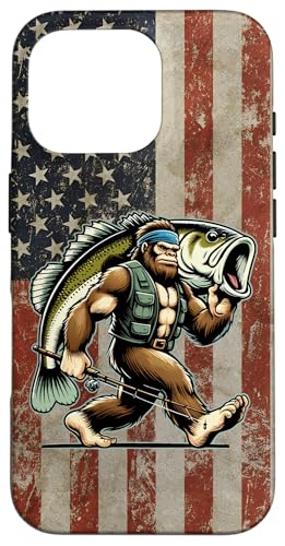 Largemouth Barsch Angeln Sasquatch Amerikanische Flagge Fischer Hülle für iPhone 16 Pro Largemouth Barsch Angeln Sasquatch Amerikanische Flagge Fischer Hülle für iPhone 16 Pro von Funny Bigfoot Fishing Largemouth Bass Fisherman