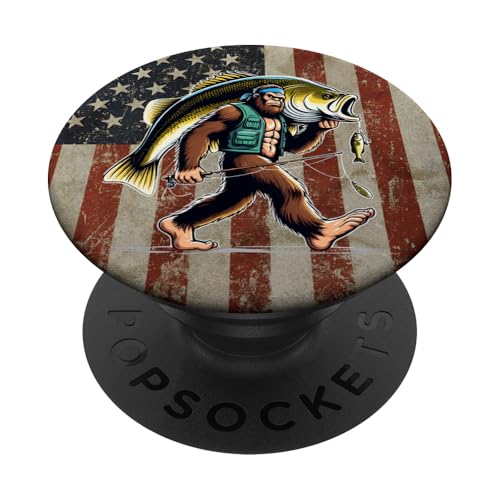 Largemouth Barsch Angeln Sasquatch Amerikanische Flagge Fischer PopSockets Klebender PopGrip Largemouth Barsch Angeln Sasquatch Amerikanische Flagge Fischer PopSockets Klebender PopGrip von Funny Bigfoot Fishing Largemouth Bass Fisherman