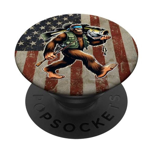 Largemouth Barsch Angeln Sasquatch Amerikanische Flagge Fischer PopSockets Klebender PopGrip Largemouth Barsch Angeln Sasquatch Amerikanische Flagge Fischer PopSockets Klebender PopGrip von Funny Bigfoot Fishing Largemouth Bass Fisherman