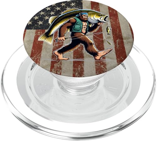 Largemouth Barsch Angeln Sasquatch Amerikanische Flagge Fischer PopSockets PopGrip für MagSafe Largemouth Barsch Angeln Sasquatch Amerikanische Flagge Fischer PopSockets PopGrip für MagSafe von Funny Bigfoot Fishing Largemouth Bass Fisherman