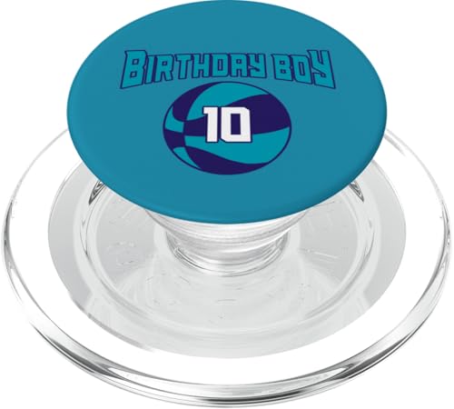 10 Jahre Geburtstag North Carolina Boy Basketball Athletic PopSockets PopGrip für MagSafe von Funny Birthday Party Baller Basketball Apparel