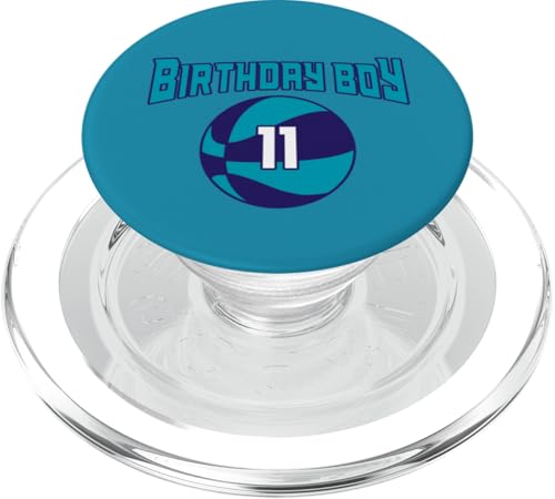11 Jahre alt Geburtstag North Carolina Boy Basketball Athletic PopSockets PopGrip für MagSafe von Funny Birthday Party Baller Basketball Apparel