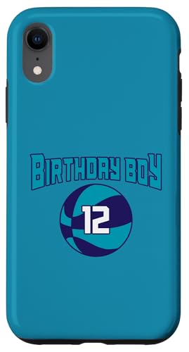 12 Jahre alt Geburtstag North Carolina Boy Basketball Athletic Hülle für iPhone XR von Funny Birthday Party Baller Basketball Apparel