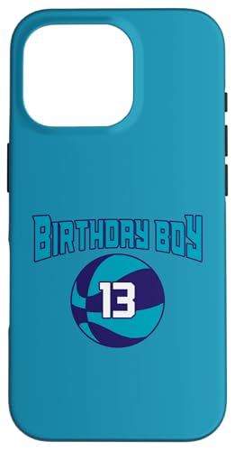 13 Jahre Geburtstag North Carolina Boy Basketball Athletic Hülle für iPhone 16 Pro von Funny Birthday Party Baller Basketball Apparel