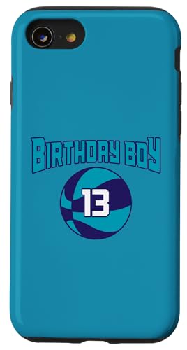 13 Jahre Geburtstag North Carolina Boy Basketball Athletic Hülle für iPhone SE (2020) / 7 / 8 von Funny Birthday Party Baller Basketball Apparel