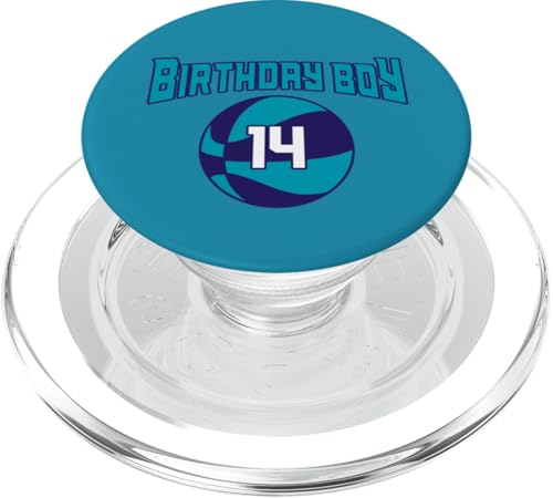 14 Jahre Geburtstag North Carolina Boy Basketball Athletic PopSockets PopGrip für MagSafe 14 Jahre Geburtstag North Carolina Boy Basketball Athletic PopSockets PopGrip für MagSafe von Funny Birthday Party Baller Basketball Apparel