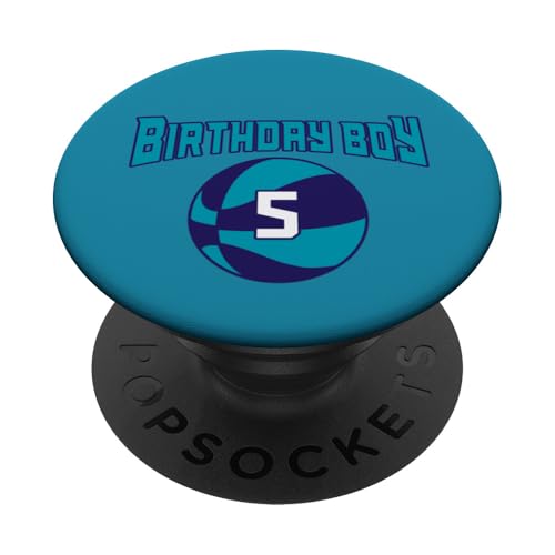 5 Jahre Geburtstag North Carolina Boy Basketball Athletic PopSockets Klebender PopGrip 5 Jahre Geburtstag North Carolina Boy Basketball Athletic PopSockets Klebender PopGrip von Funny Birthday Party Baller Basketball Apparel