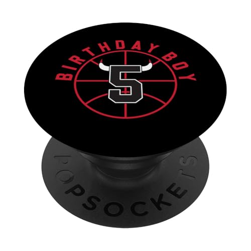 5 Years Old Birthday Boy Basketball mit Hörnern Grafik PopSockets Klebender PopGrip 5 Years Old Birthday Boy Basketball mit Hörnern Grafik PopSockets Klebender PopGrip von Funny Birthday Party Baller Basketball Apparel
