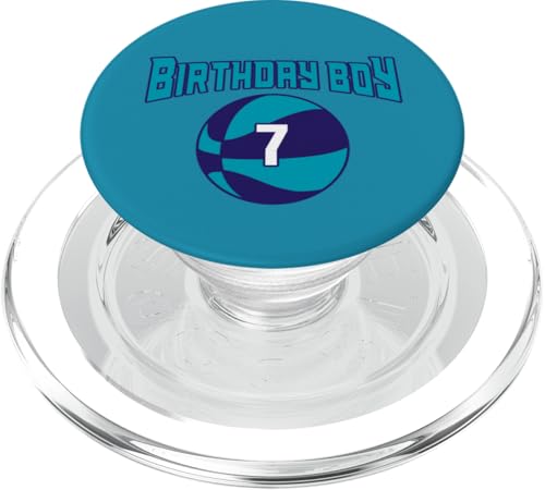 7 Jahre Geburtstag North Carolina Boy Basketball Athletic PopSockets PopGrip für MagSafe 7 Jahre Geburtstag North Carolina Boy Basketball Athletic PopSockets PopGrip für MagSafe von Funny Birthday Party Baller Basketball Apparel