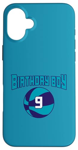 9 Jahre Geburtstag North Carolina Boy Basketball Athletic Hülle für iPhone 16 Plus 9 Jahre Geburtstag North Carolina Boy Basketball Athletic Hülle für iPhone 16 Plus von Funny Birthday Party Baller Basketball Apparel