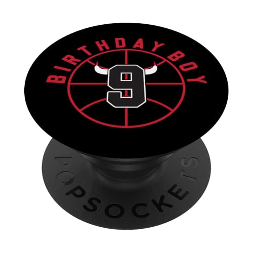 9 Years Old Birthday Boy Basketball mit Hörnern Grafik PopSockets Klebender PopGrip 9 Years Old Birthday Boy Basketball mit Hörnern Grafik PopSockets Klebender PopGrip von Funny Birthday Party Baller Basketball Apparel