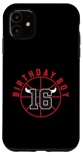 Basketball mit Hörnern, 16 Jahre alt Hülle für iPhone 11 von Funny Birthday Party Baller Basketball Apparel