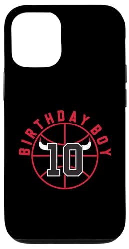 Basketball mit Hörnern zum 10. Geburtstag Hülle für iPhone 12/12 Pro von Funny Birthday Party Baller Basketball Apparel