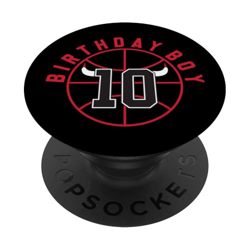 Basketball mit Hörnern zum 10. Geburtstag PopSockets Klebender PopGrip Basketball mit Hörnern zum 10. Geburtstag PopSockets Klebender PopGrip von Funny Birthday Party Baller Basketball Apparel