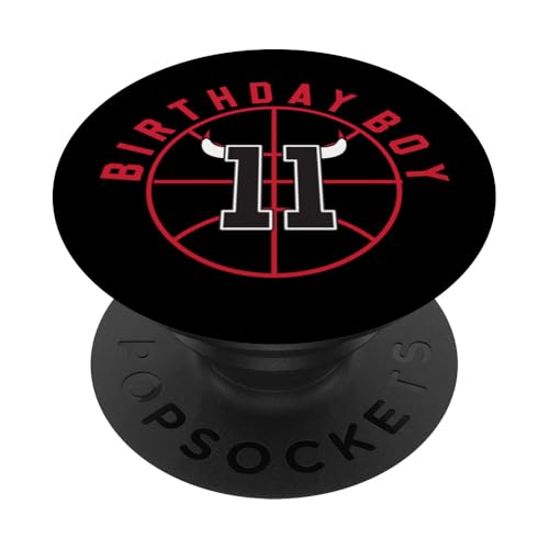 Basketball mit Hörnern zum 11. Geburtstag PopSockets Klebender PopGrip Basketball mit Hörnern zum 11. Geburtstag PopSockets Klebender PopGrip von Funny Birthday Party Baller Basketball Apparel