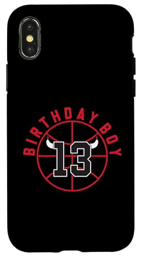 Basketball mit Hörnern zum 13. Geburtstag Hülle für iPhone X/XS von Funny Birthday Party Baller Basketball Apparel