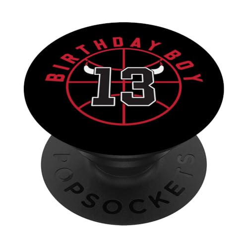 Basketball mit Hörnern zum 13. Geburtstag PopSockets Klebender PopGrip Basketball mit Hörnern zum 13. Geburtstag PopSockets Klebender PopGrip von Funny Birthday Party Baller Basketball Apparel