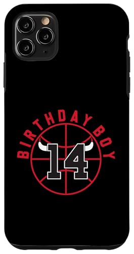 Basketball mit Hörnern zum 14 Jahre alten Geburtstag Junge Hülle für iPhone 11 Pro Max von Funny Birthday Party Baller Basketball Apparel