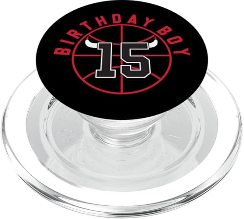 Basketball mit Hörnern zum 15. Geburtstag PopSockets PopGrip für MagSafe Basketball mit Hörnern zum 15. Geburtstag PopSockets PopGrip für MagSafe von Funny Birthday Party Baller Basketball Apparel