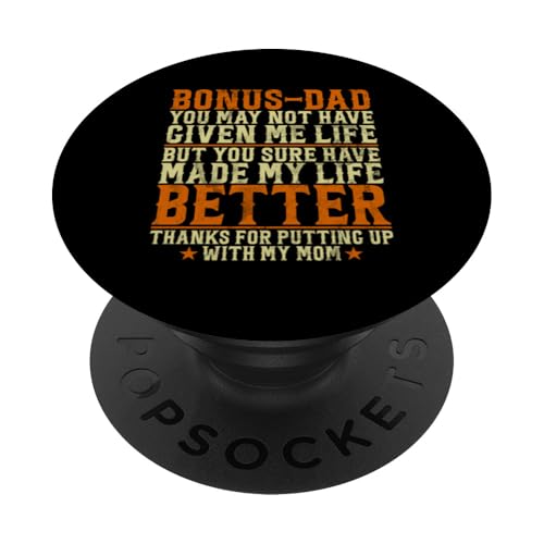 Bonus Dad Vatertag Vintage Stepdad Papa Retro Lustig PopSockets Klebender PopGrip von Funny Bonus Dad Step-Dad Parent Gifts Father's Day