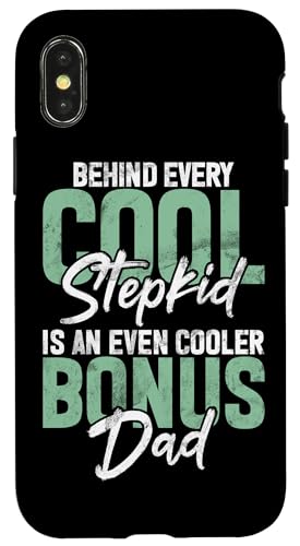 Hinter jedem coolen Stiefkind steckt ein noch cooler Bonus Dad Hülle für iPhone X/XS von Funny Bonus Dad Step-Dad Parent Gifts Father's Day