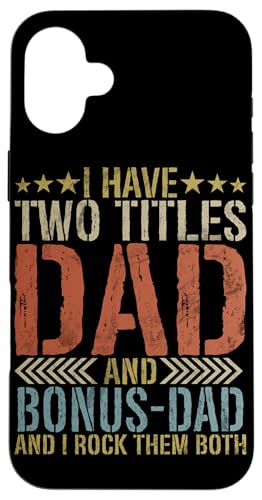 Ich habe zwei Titel Dad und Bonus Dad I Rock Them Both Vintage Hülle für iPhone 16 Plus Ich habe zwei Titel Dad und Bonus Dad I Rock Them Both Vintage Hülle für iPhone 16 Plus von Funny Bonus Dad Step-Dad Parent Gifts Father's Day