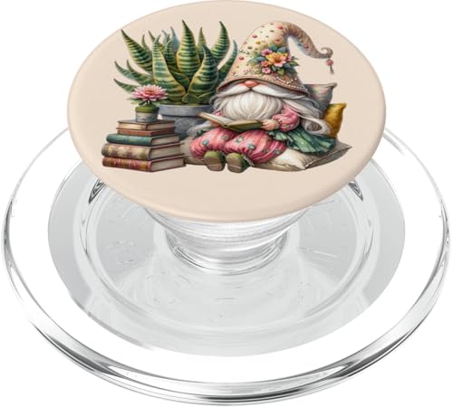 Book Reading Gnome For Cactus Lover Librarian And Bookworm PopSockets PopGrip für MagSafe Book Reading Gnome For Cactus Lover Librarian And Bookworm PopSockets PopGrip für MagSafe von Funny Book Reading Themed Gifts For Gnome Lovers